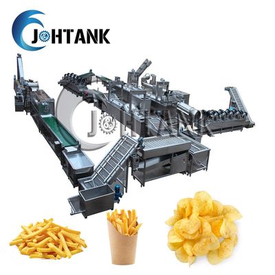 आलू कुरकुरा चिप्स फ्रेंच फ्राइज़ निर्माण मशीन 500kg/h