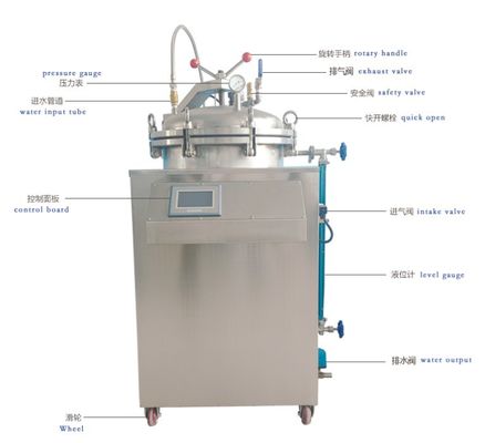 75L 100L 150L स्टीम आटोक्लेव स्टेरलाइजर वर्टिकल प्रेशर: